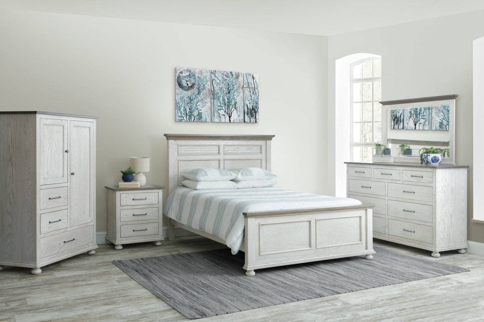 Amish Hickory Grove 5p Queen Rustic Bedroom Set Quick Ship snyders.furniture