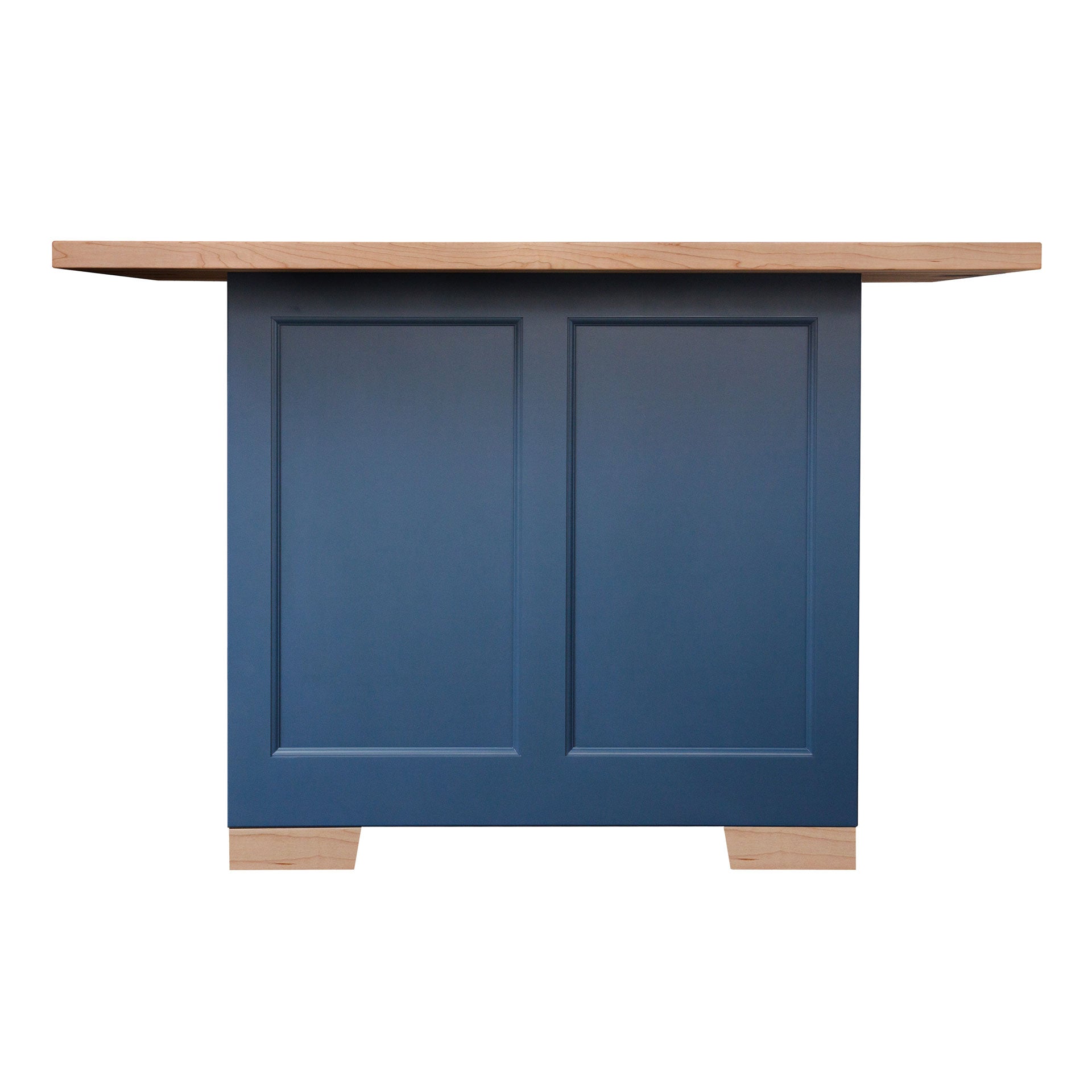 Amish Hudson 52" Small Butcher Block Kitchen Island - Royal Blue - As Shown - snyders.furniture