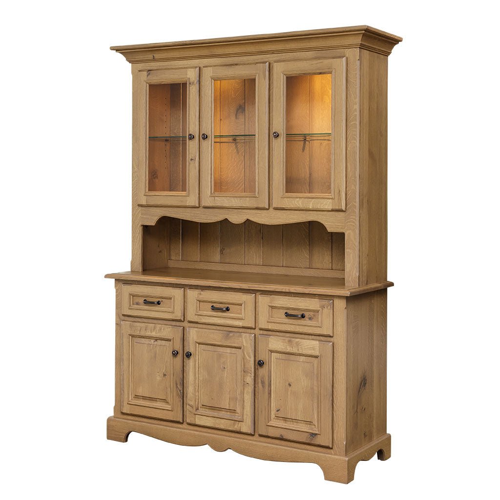 Amish Jasper 3-Door Solid Wood Dining Hutch - snyders.furniture