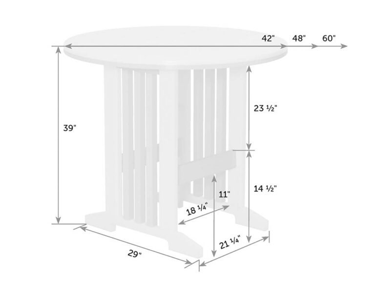 Cedar and black poly round bar height table with a slatted double pedestal and umbrella hole