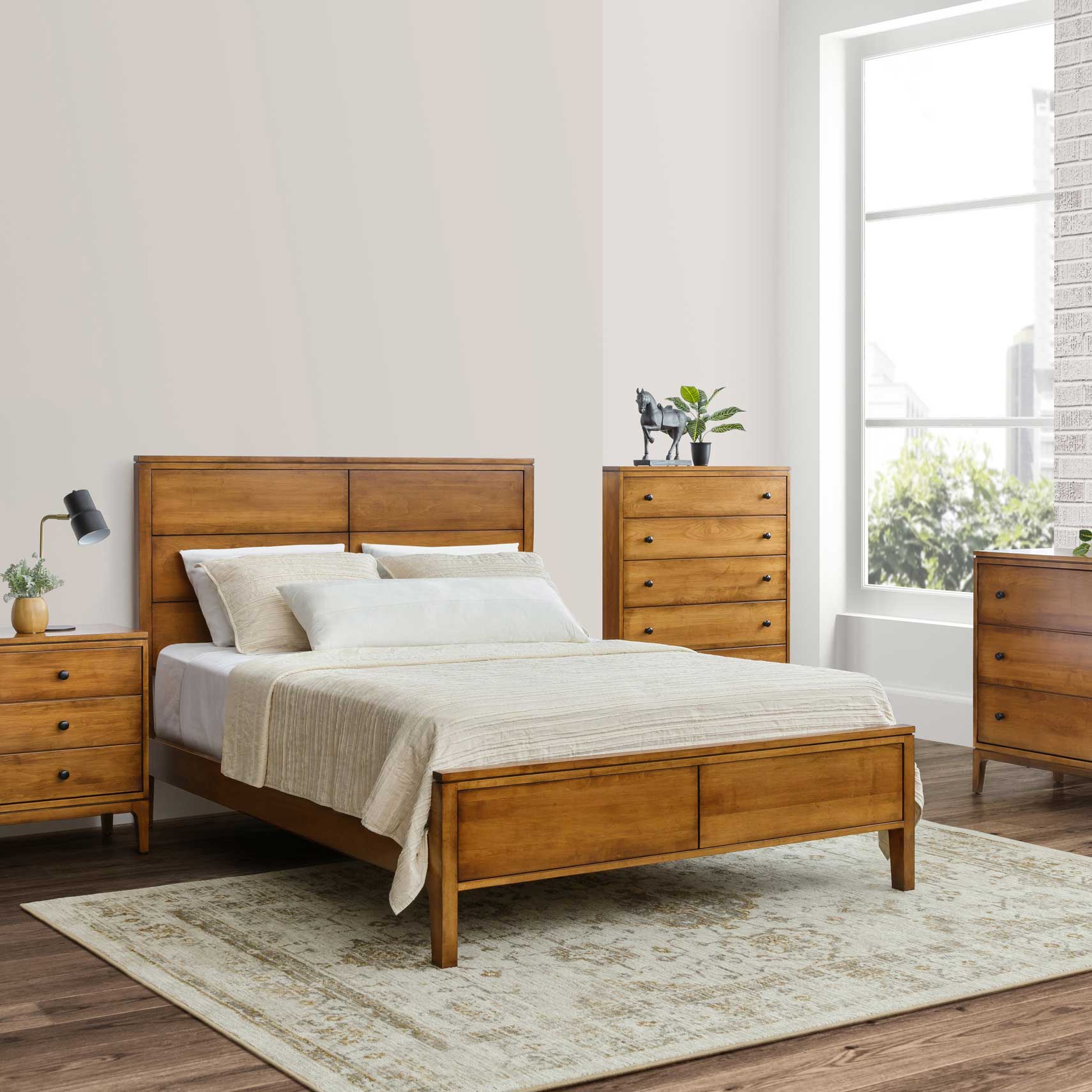Amish Kiel Mid Century Modern 5pc Bedroom Set - snyders.furniture
