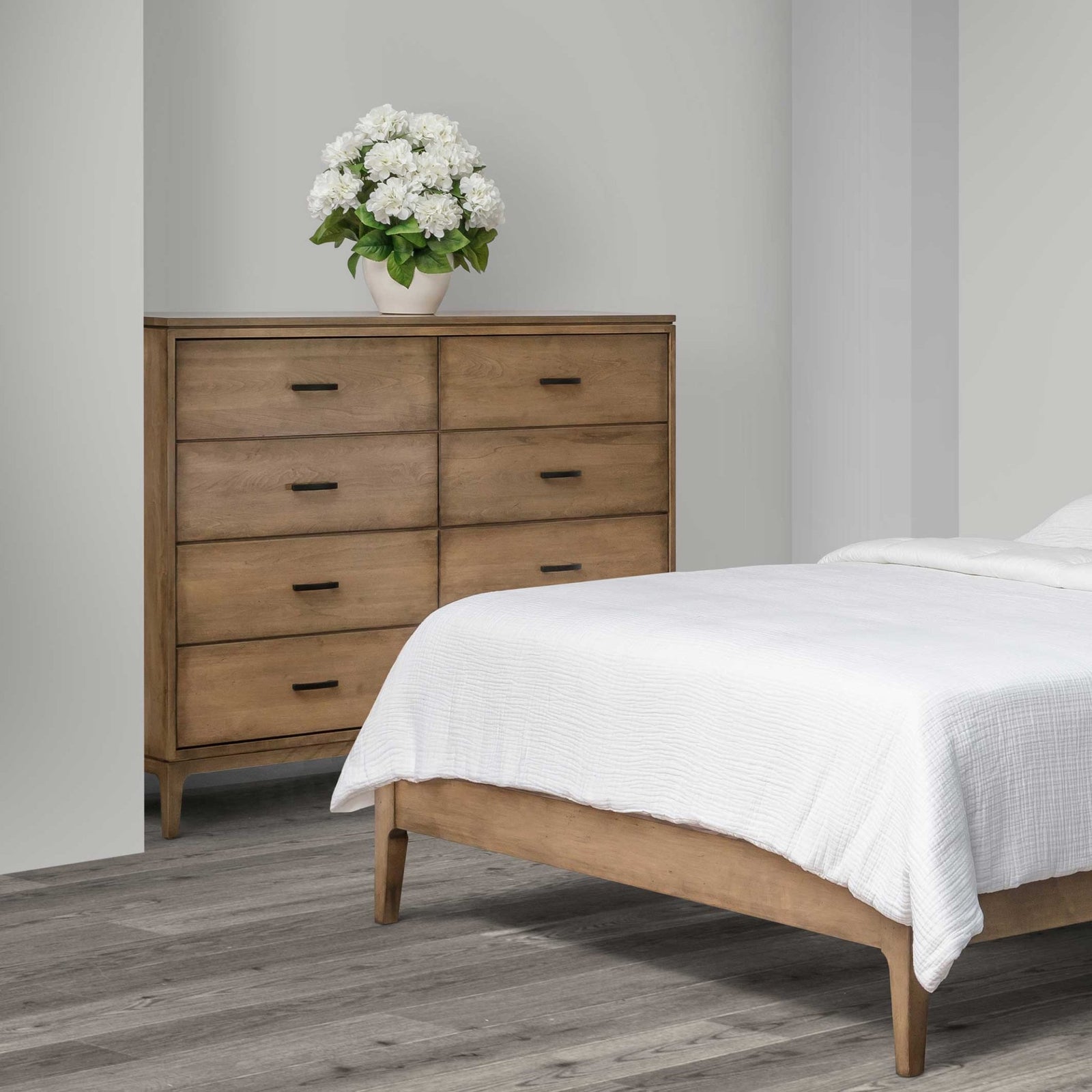 Amish Kiel Mid-Century Modern Solid Wood High Dresser - snyders.furniture