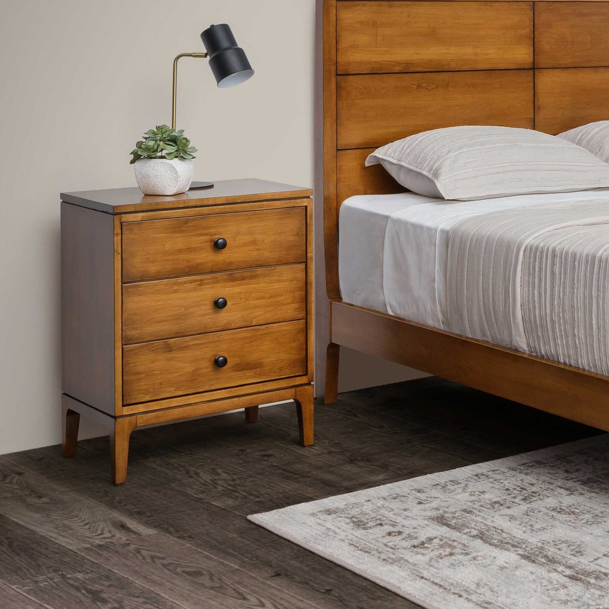 Amish Kiel Modern Solid Wood Bedside Chest - snyders.furniture