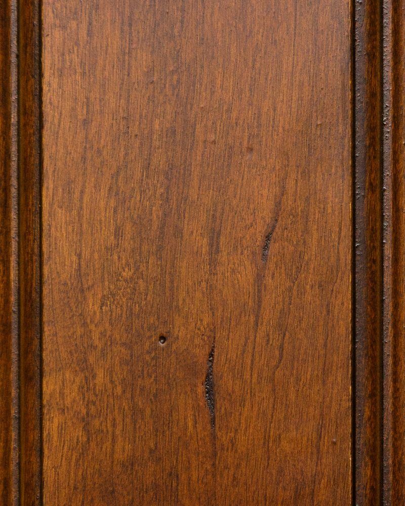 Legacy Heritage stain on cherry, a warm medium reddish brown finish with a smooth beaded frame