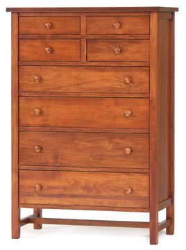 Tall eight-drawer chest of drawers in a weathered gray finish with brushed nickel bar pulls and square stretcher legs