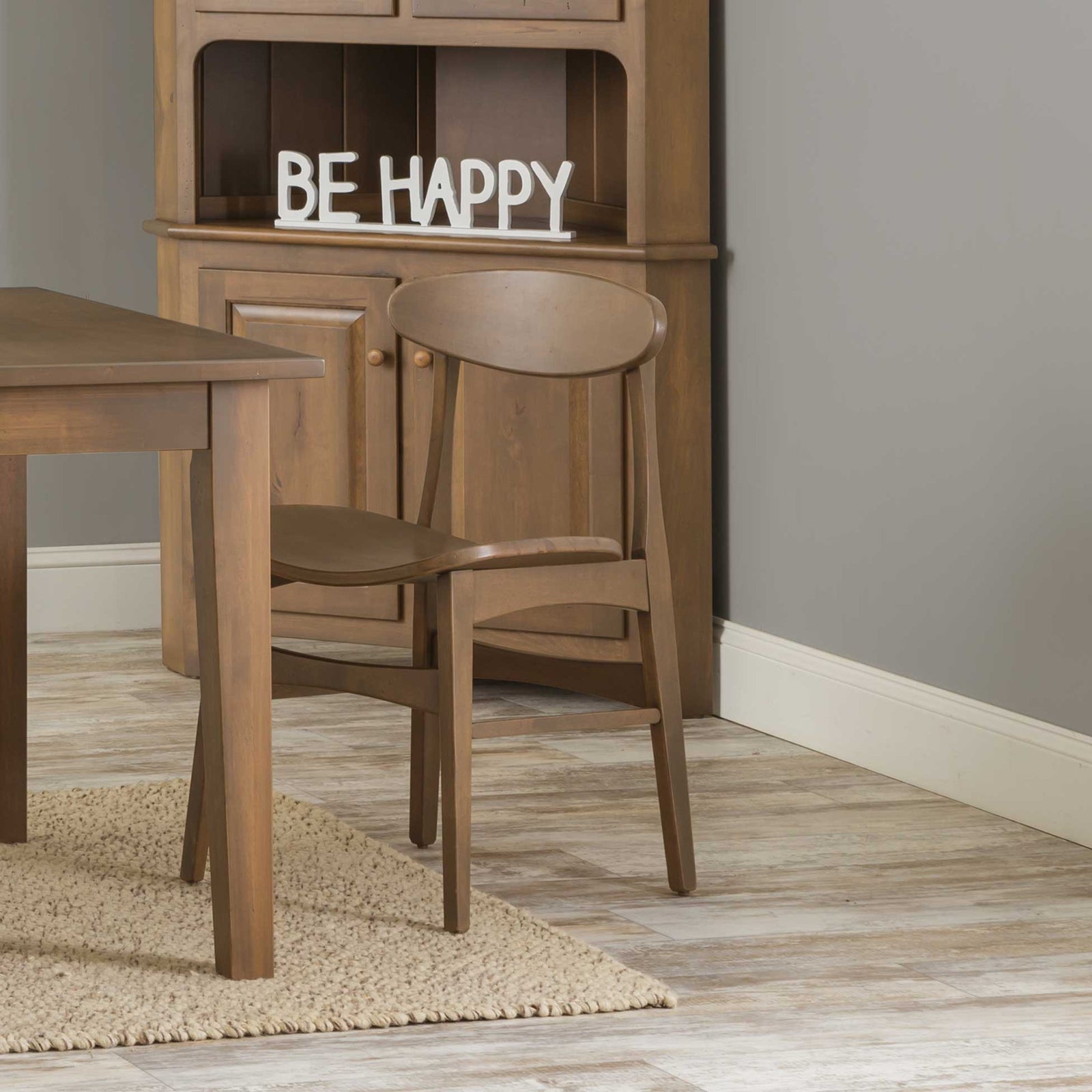 Amish Marque Solid Wood Curved Seat Dining Chair - snyders.furniture