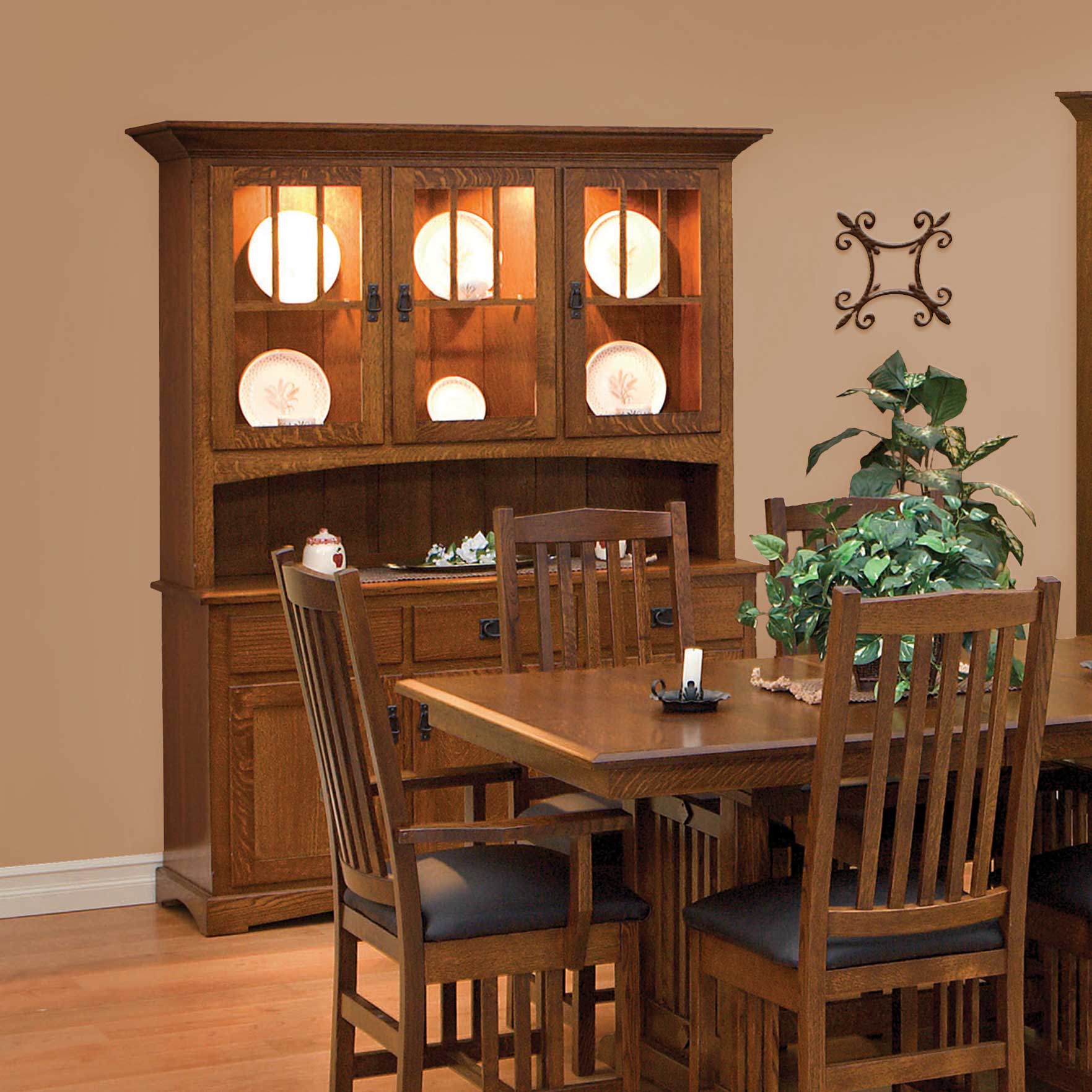 Amish Mission 3-Door Dining Room China Hutch - Main Image