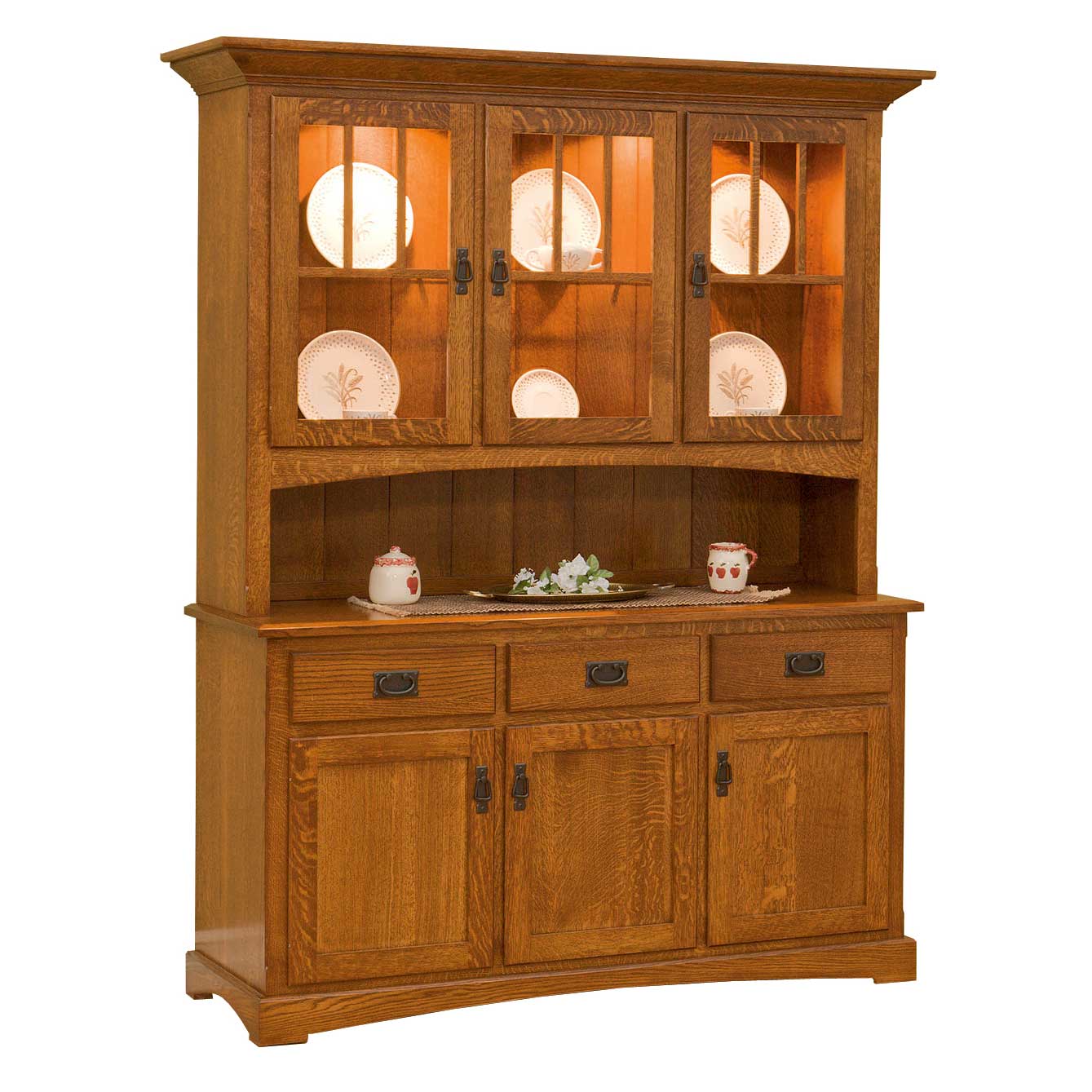 Amish Mission 3-Door Hutch - snyders.furniture