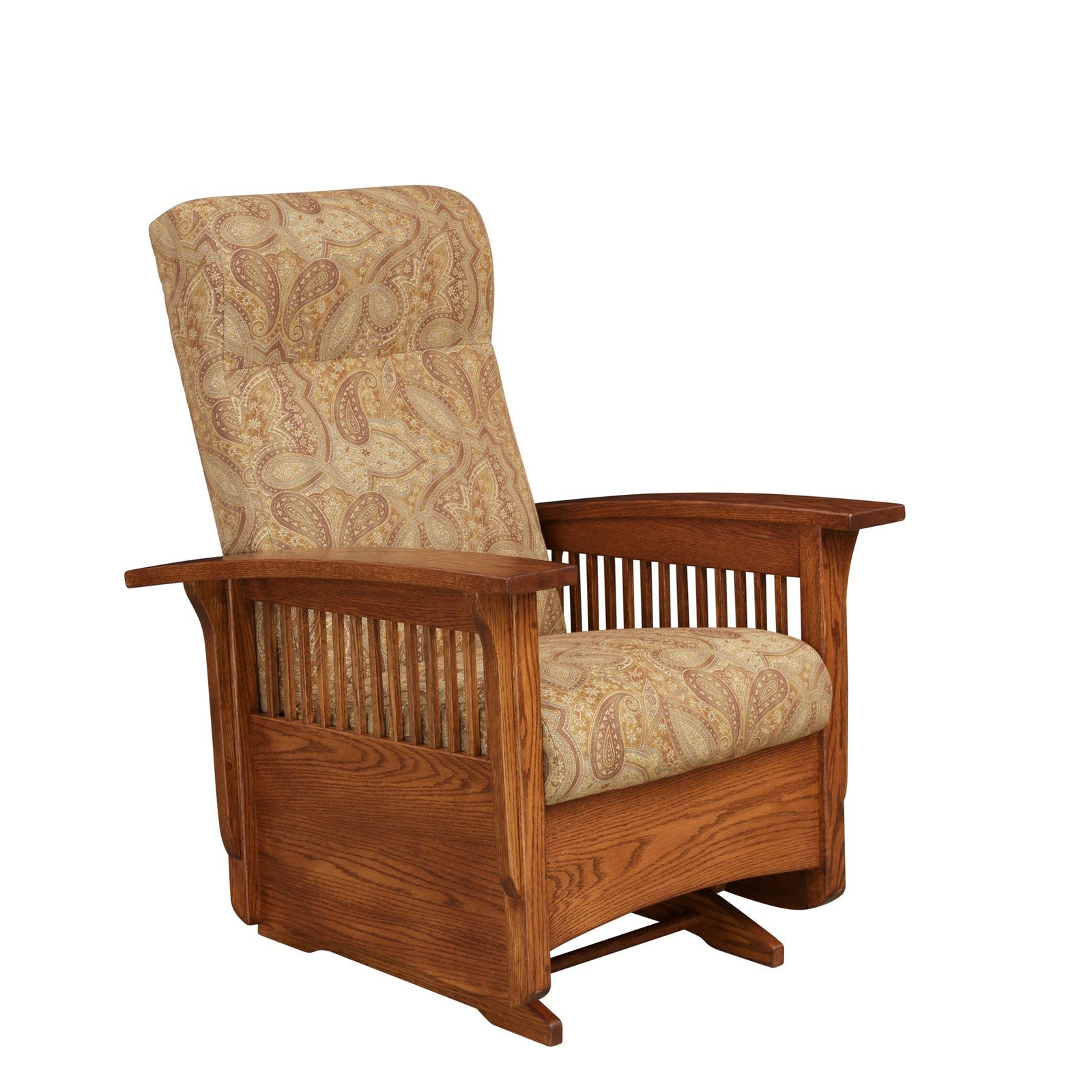 Amish Mission Cushion Glider Chair shown in the living room of a traditional colonial home