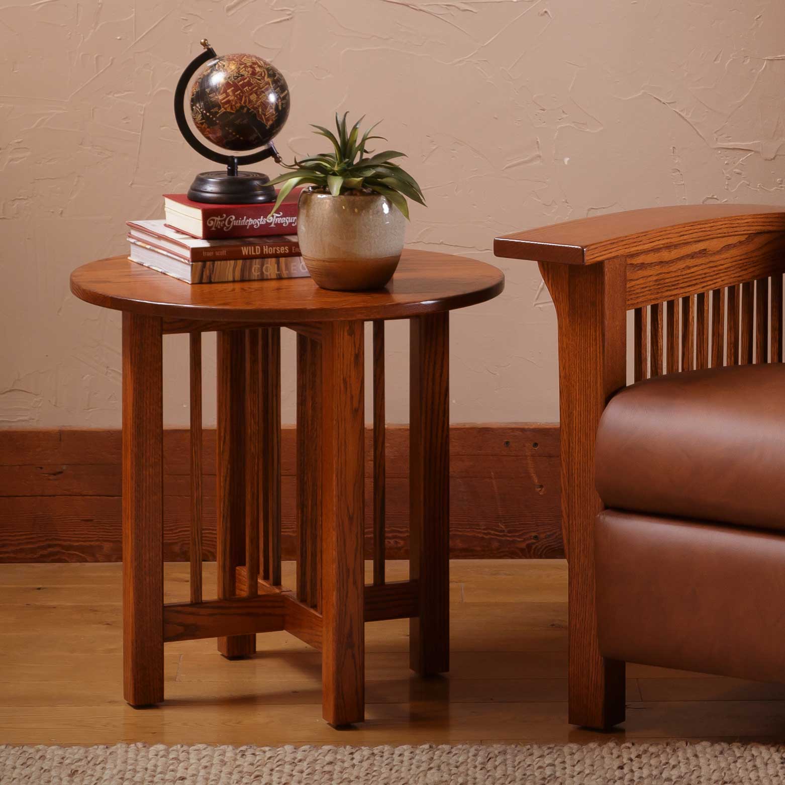 Amish Mission Round End Table - snyders.furniture