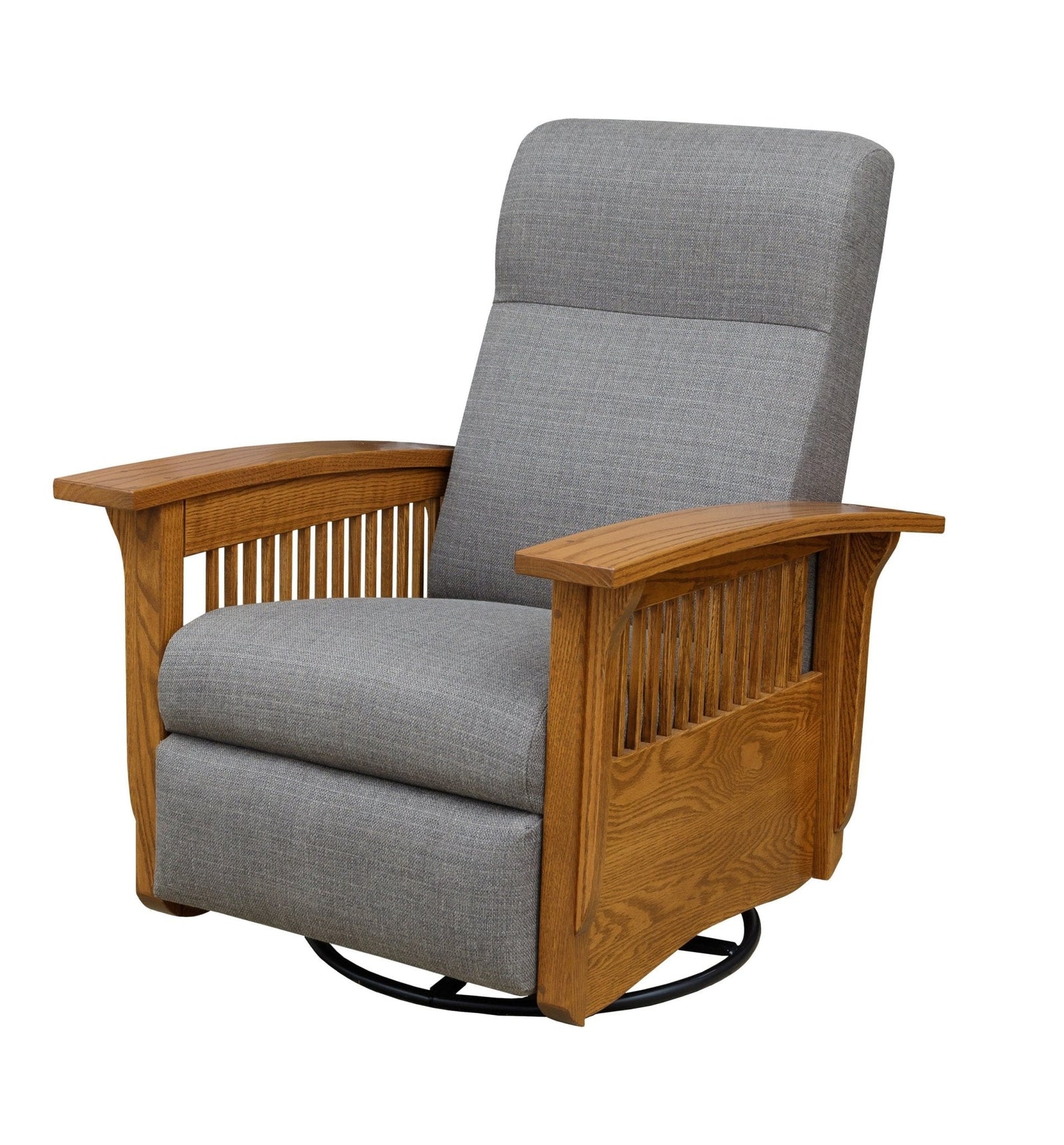 Amish Mission Swivel Recliner shown in the living room of a traditional colonial home