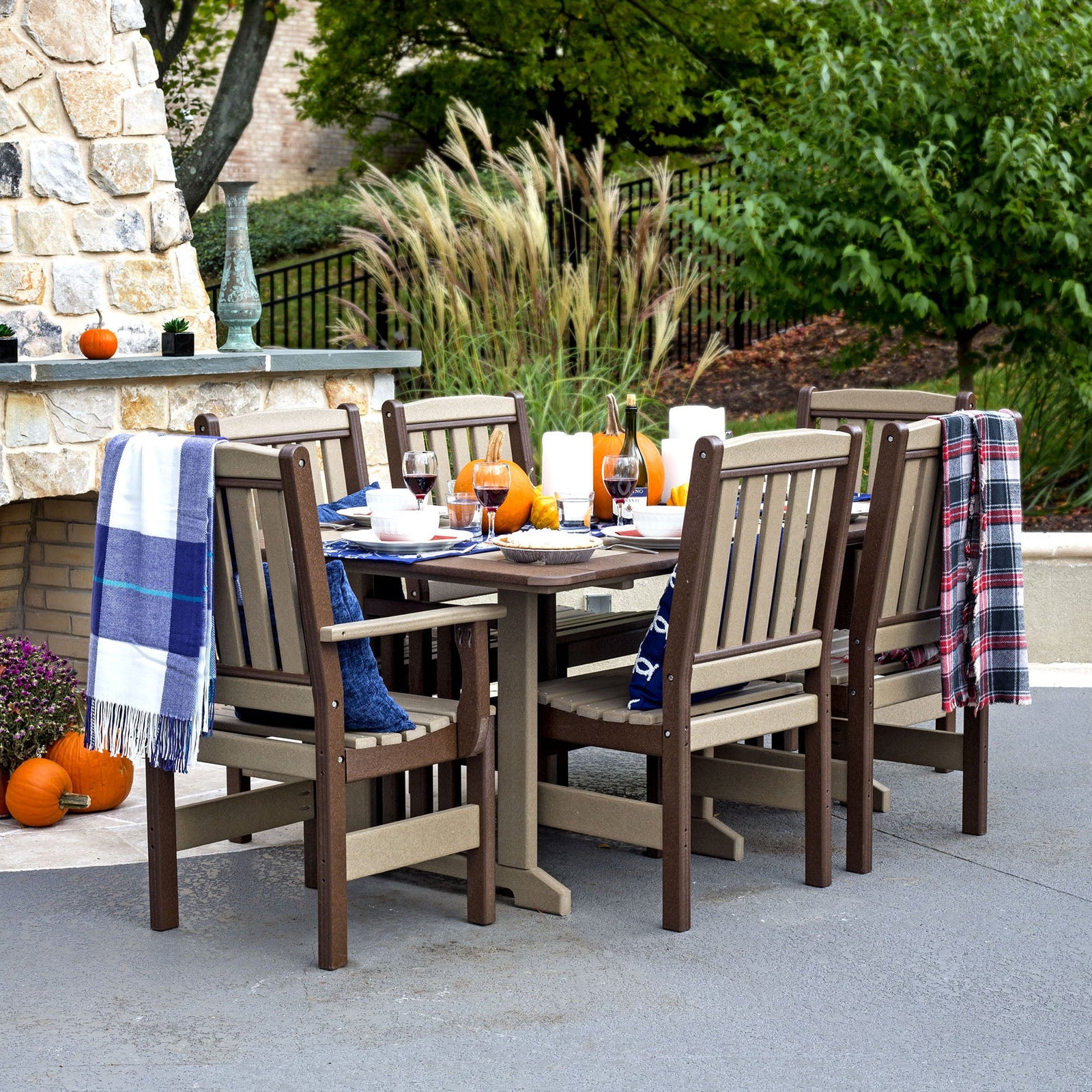 Amish Poly 72" English Garden Dining Table Set - snyders.furniture