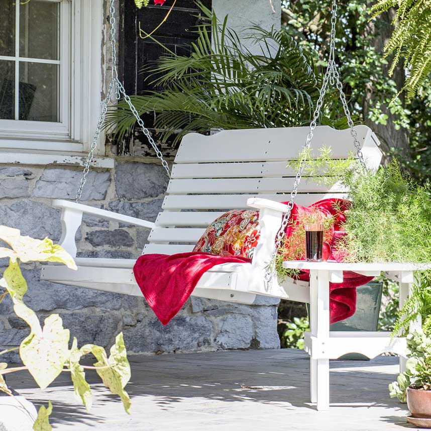 Amish Poly Curve Back 5' Porch Swing Leisure Lawns