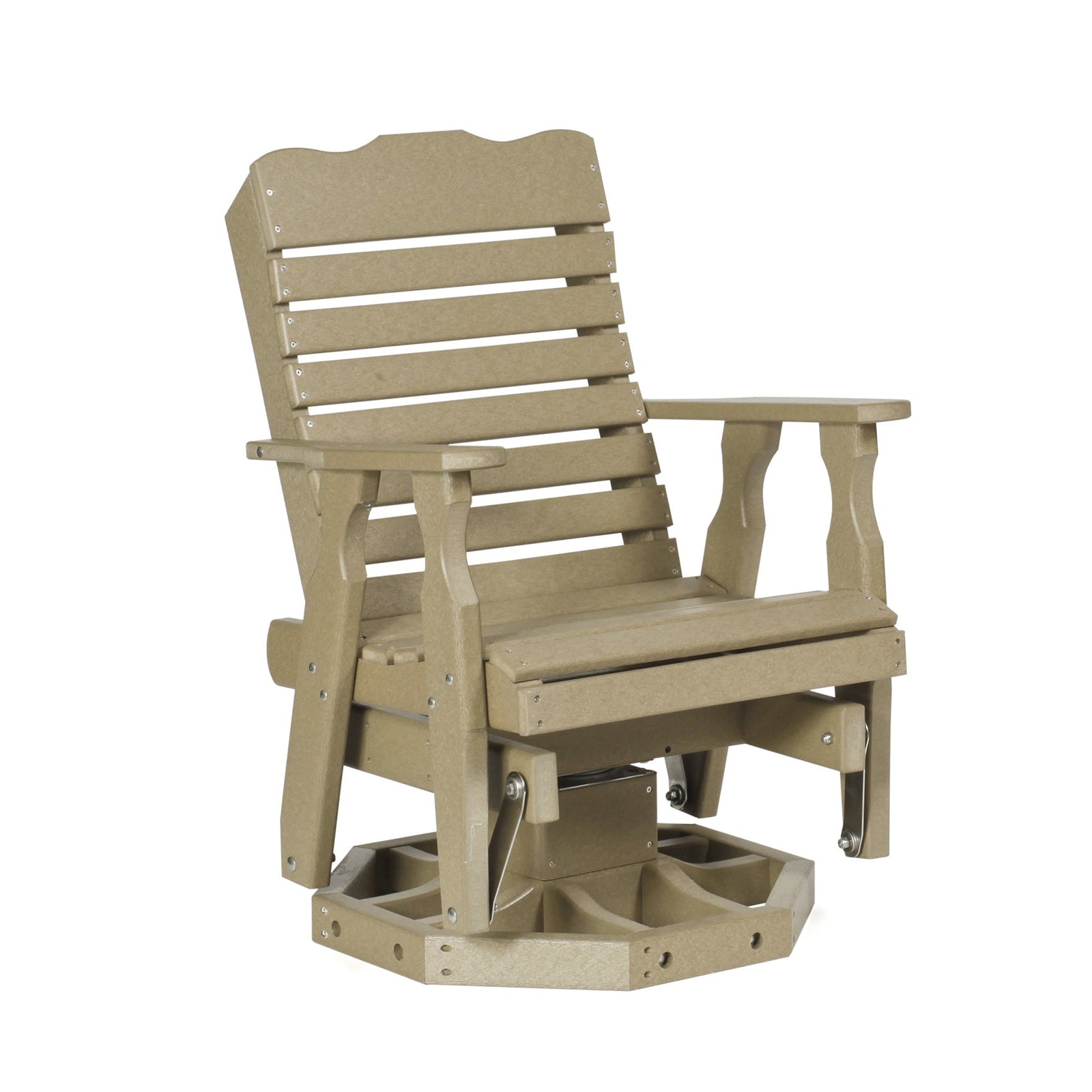 Amish Poly Patio Curve Back Swivel Glider - snyders.furniture