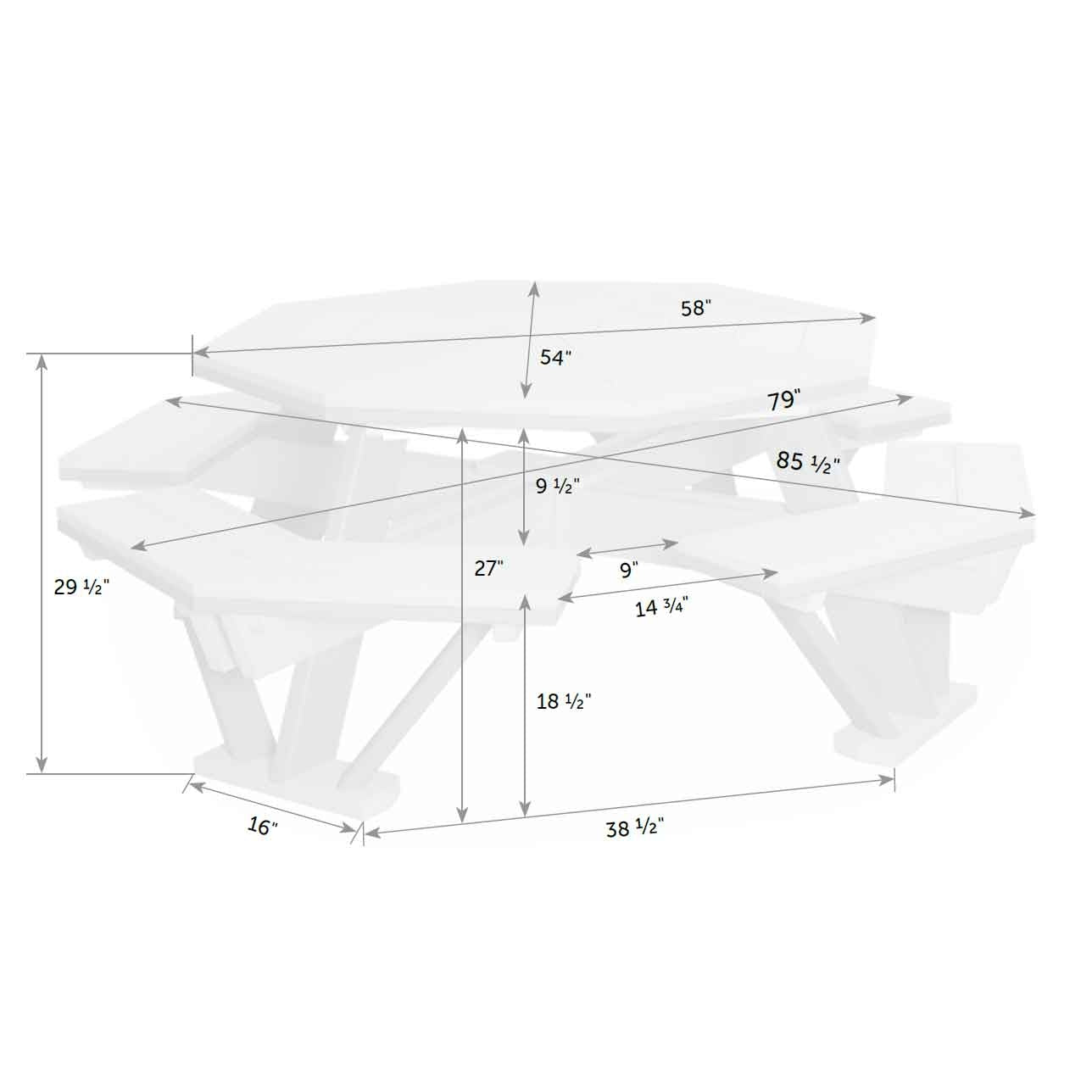 Amish Poly Octagon Picnic Table snyders.furniture