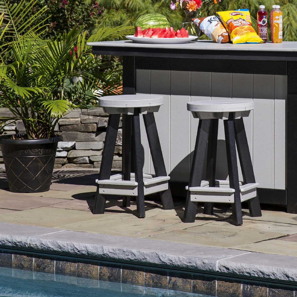 Amish Poly Patio Barstool - snyders.furniture