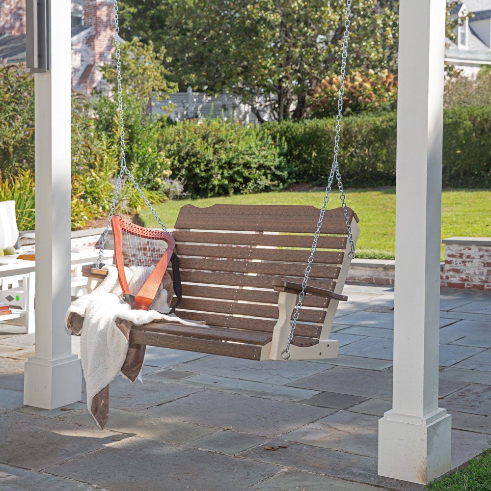 Amish Poly Patio Curve Back 4' Porch Swing - snyders.furniture