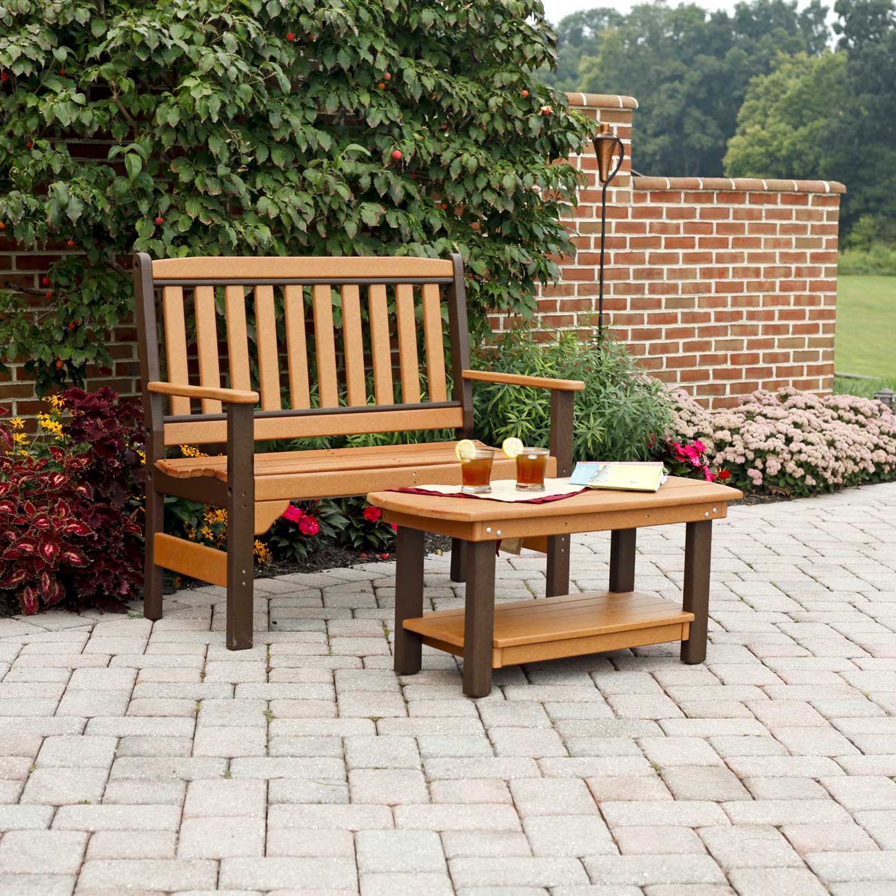 Poly Bench Amish Poly Patio English Garden 4' Bench - snyders.furniture