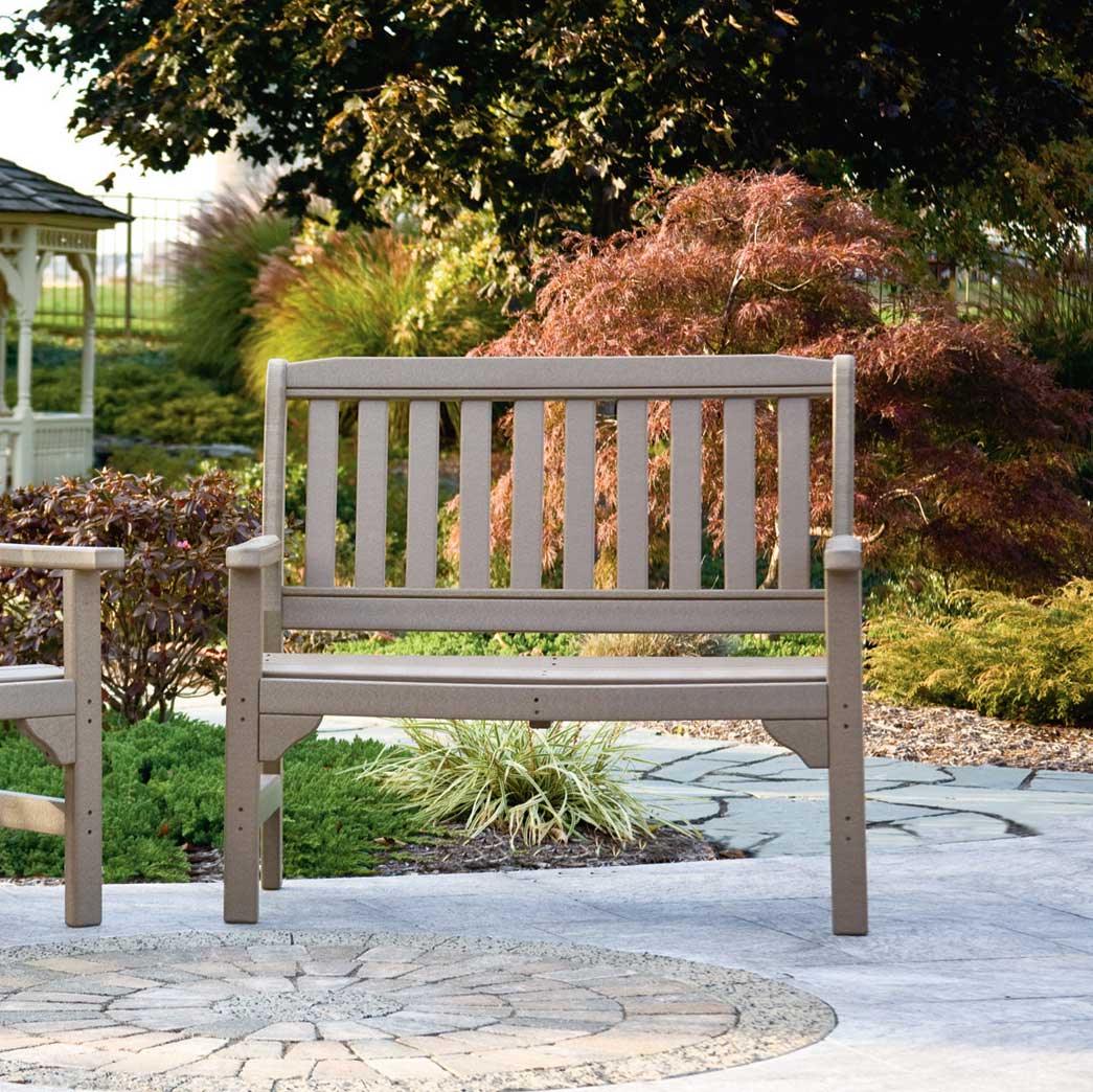 Poly Bench Amish Poly Patio English Garden 4' Bench - snyders.furniture