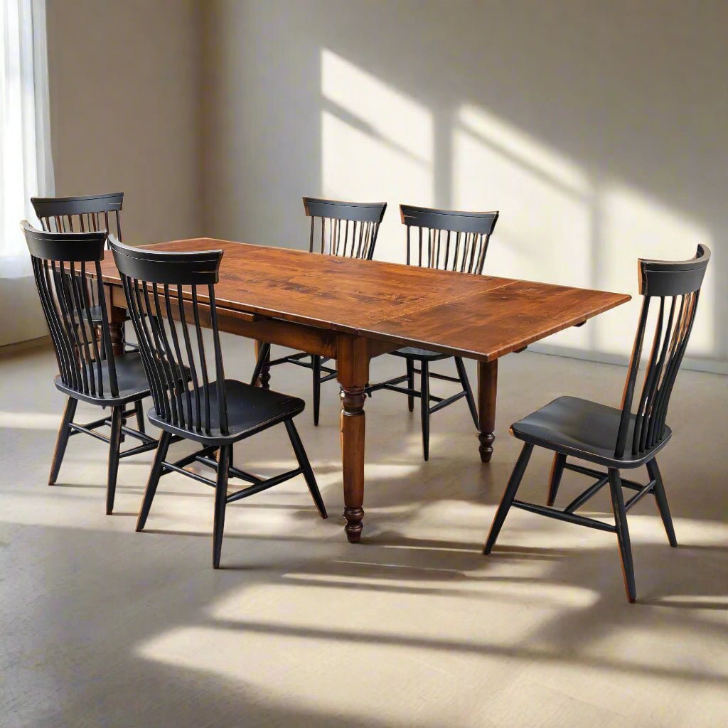 Provence Draw Leaf Table With Black Plymouth Chairs - snyders.furniture