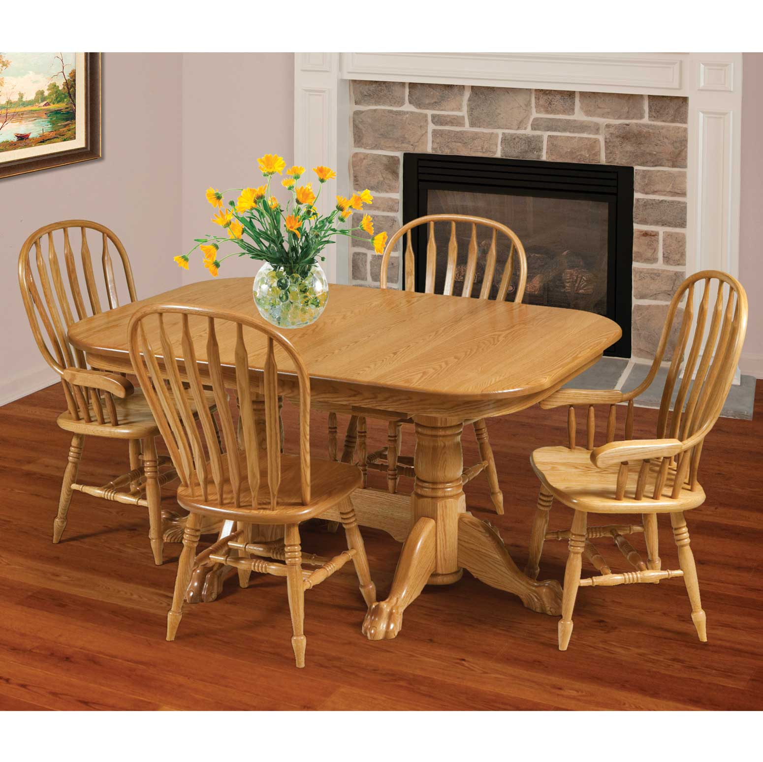 Amish Rockford Oval Expanable Double Pedestal Dining Table - snyders.furniture