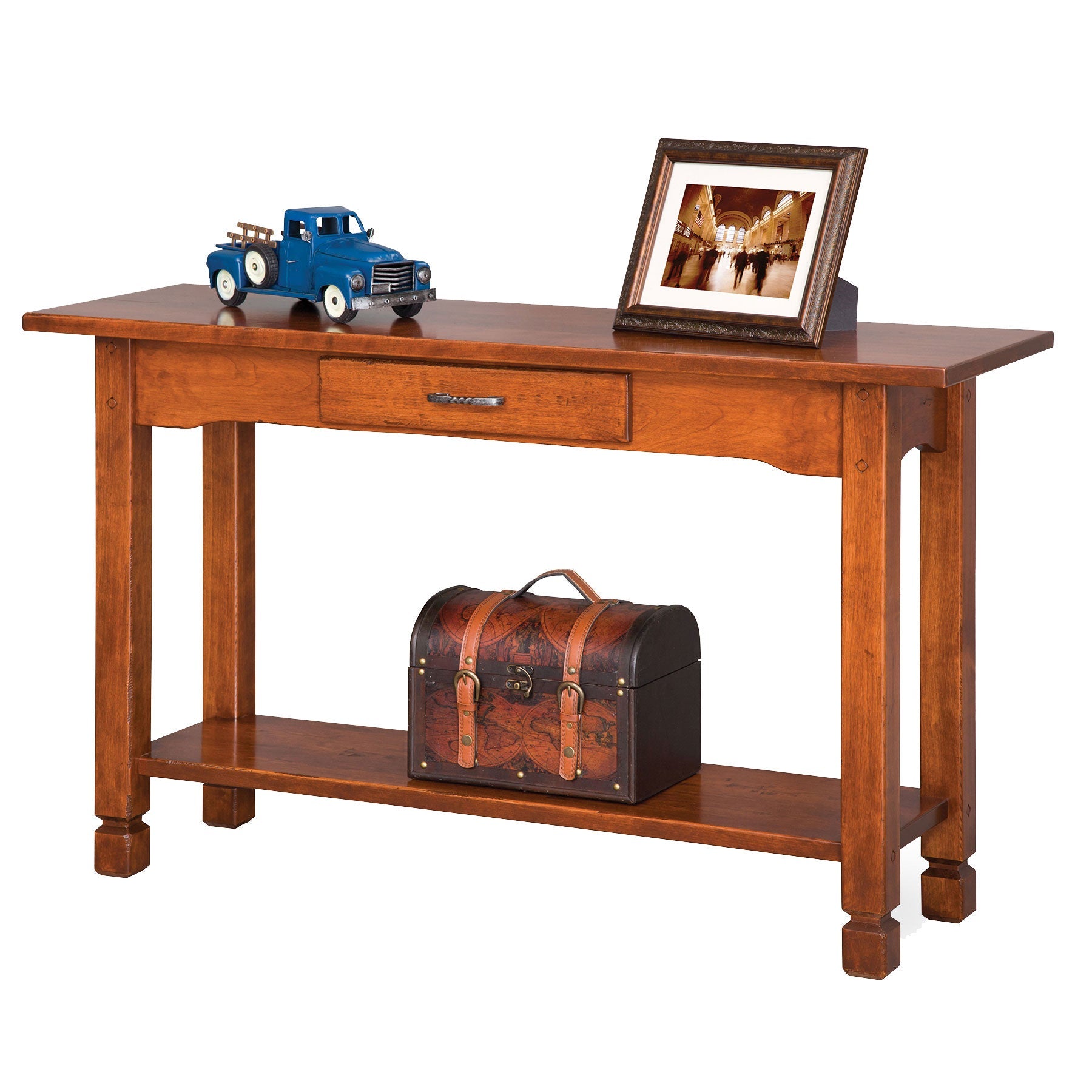 Amish Rustic Country Solid Wood Sofa Table - snyders.furniture