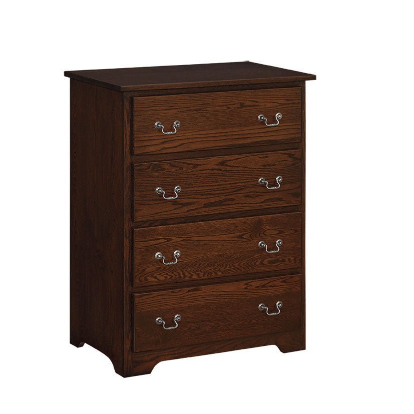 Amish Shaker 4-Drawer Chest shown in the bedroom of a modern farmhouse home