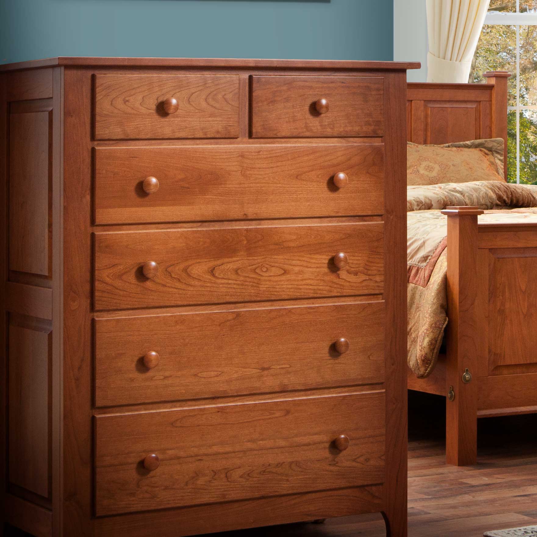 Amish Shaker Windsor Chest of 6 Drawers