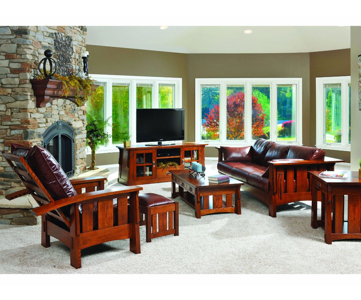 Amish Solid Wood Alamosa 4-Drawer TV Console - snyders.furniture