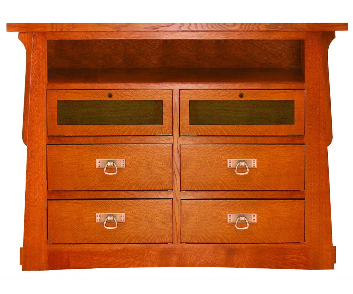 Amish Solid Wood Alamosa 4-Drawer TV Console - snyders.furniture