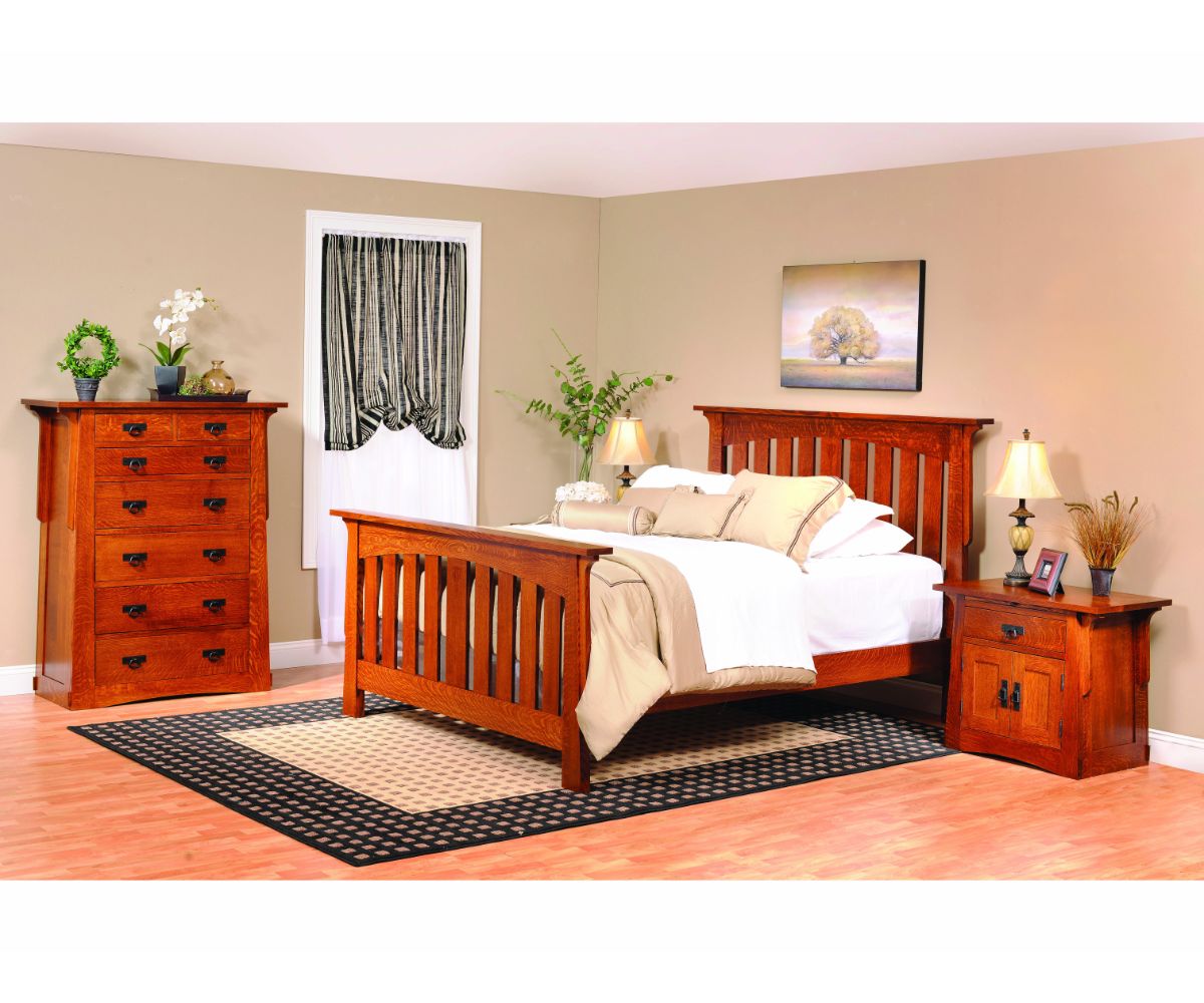 Amish Solid Wood Alamosa Slat Bed - snyders.furniture