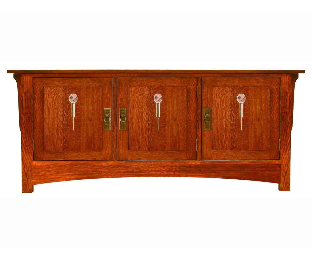 Amish Solid Wood Artesano 3-Door TV Console - snyders.furniture