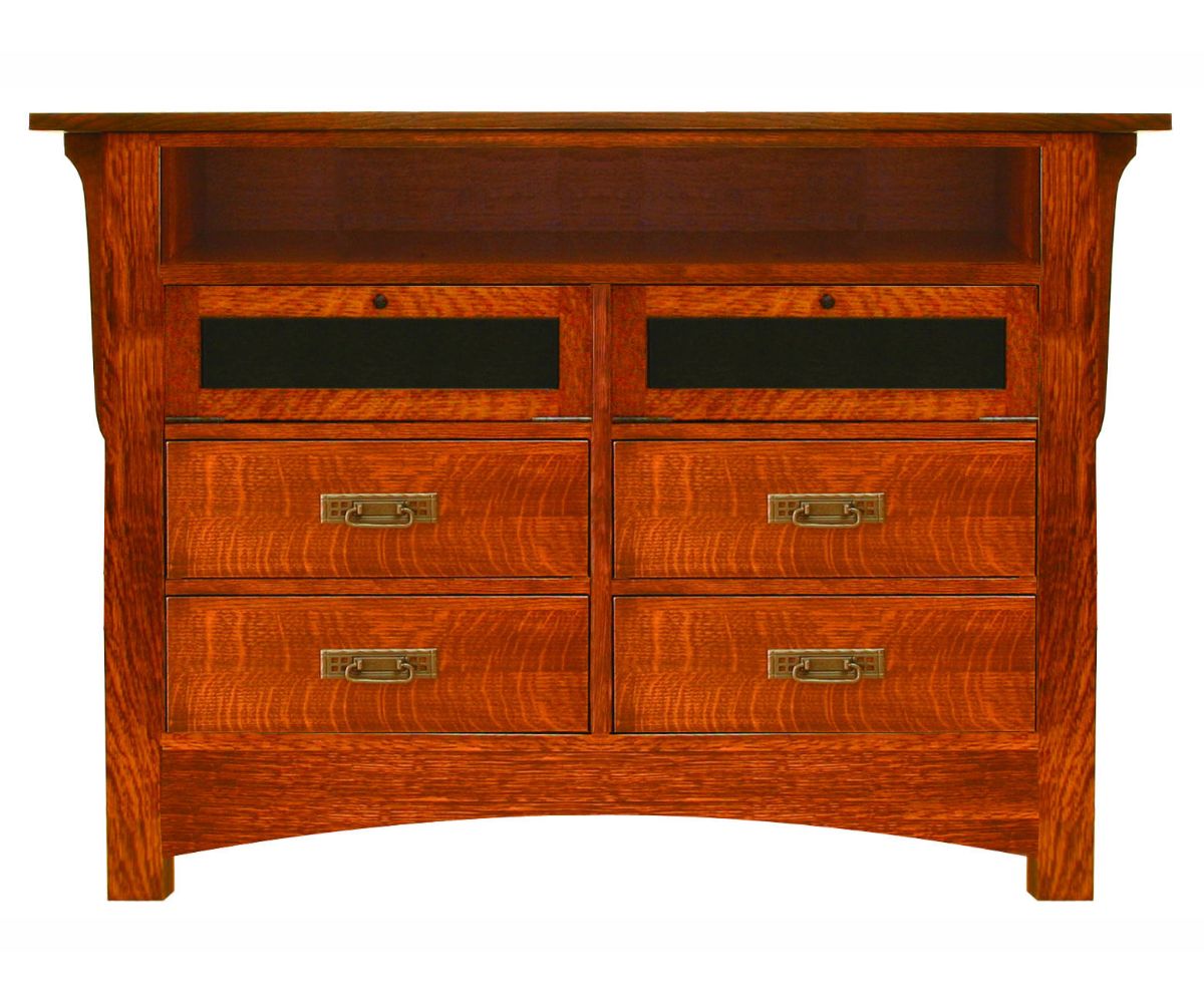 Amish Solid Wood Artesano 4-Drawer TV Console - snyders.furniture