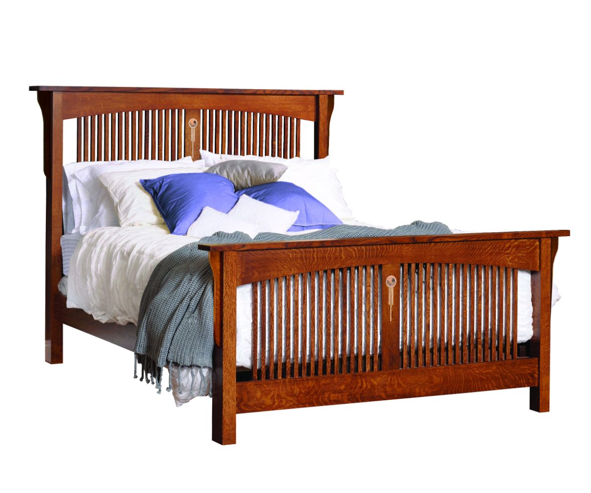 Amish Solid Wood Artesano Arched Spindle Bed - snyders.furniture