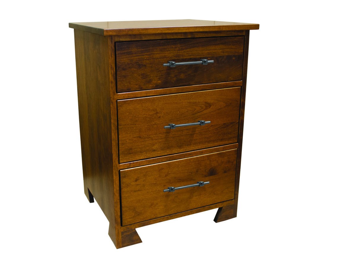 Amish Solid Wood Fredericksburg 3-Drawer Nightstand - snyders.furniture