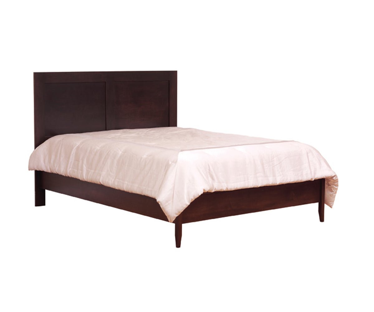Amish Solid Wood Northampton Panel Bed shown in the bedroom of a transitional home
