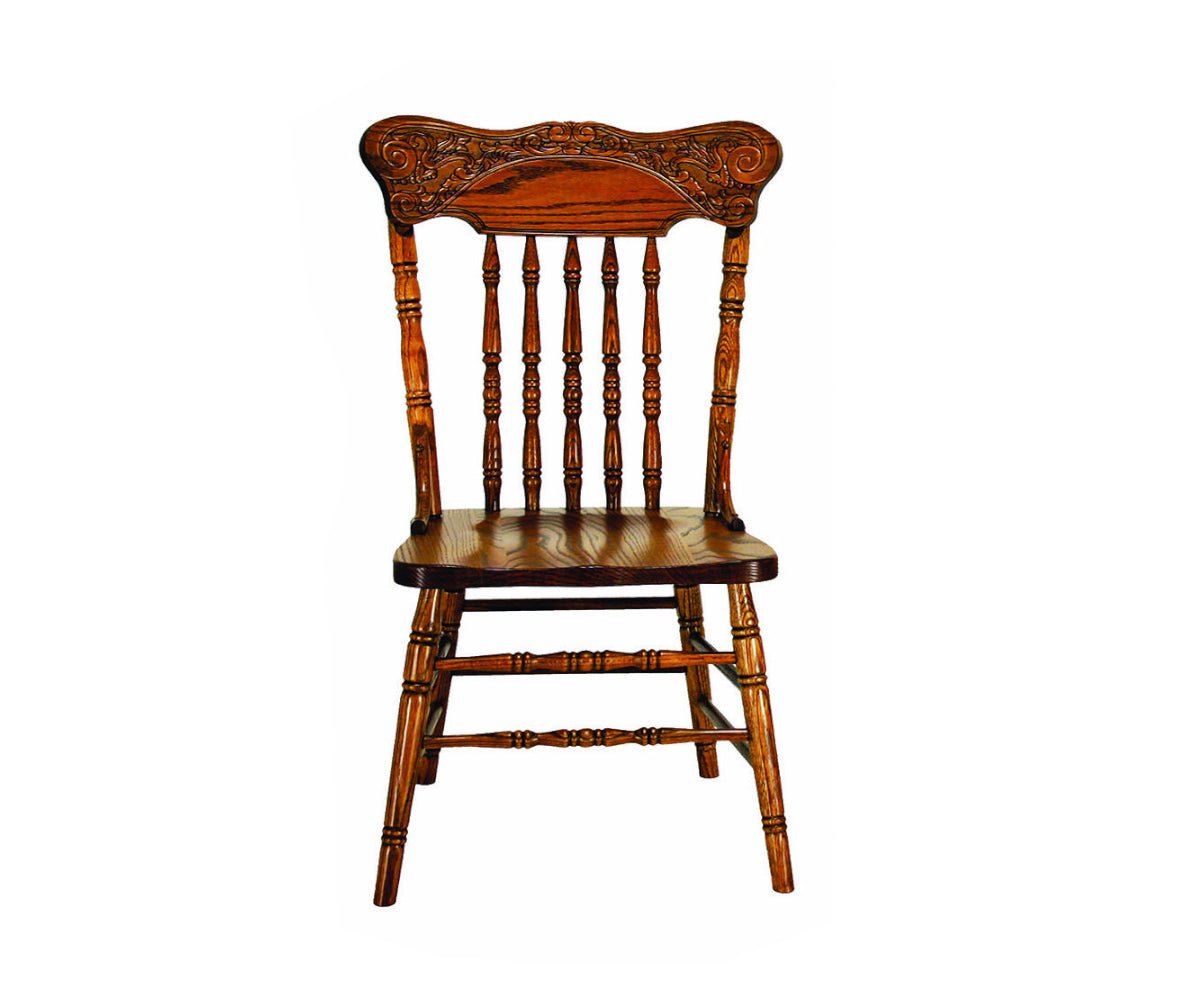 Amish Solid Wood Press Back Chair - snyders.furniture