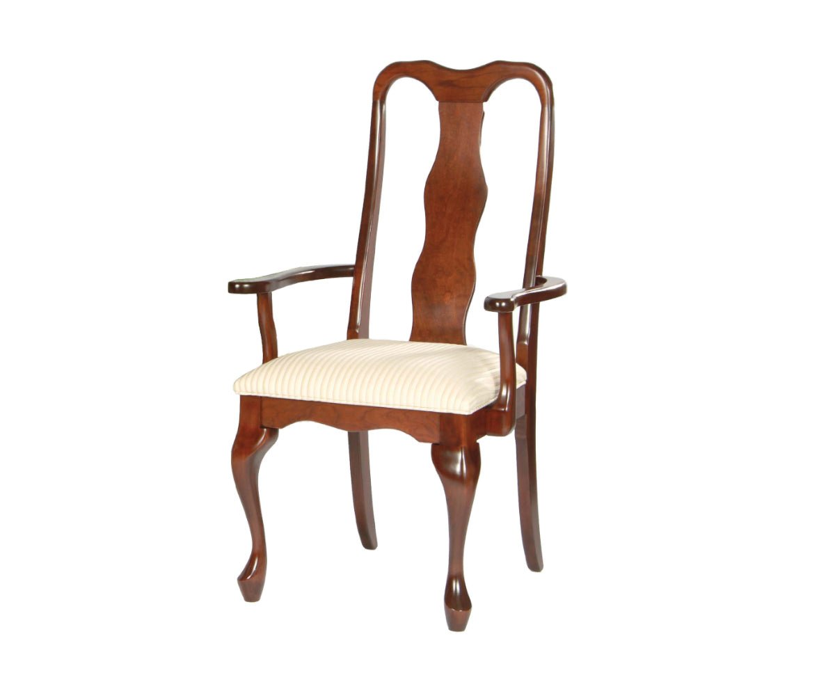 Amish Solid Wood Queen Anne Chair - snyders.furniture