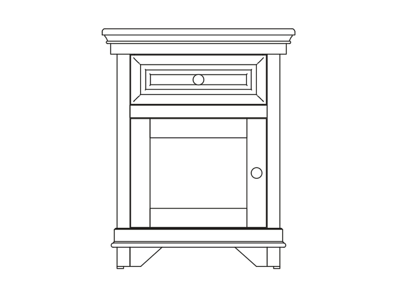 Amish Solid Wood Santa Ana Door Nightstand - snyders.furniture