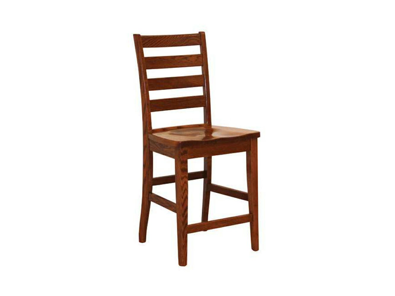 Amish Solid Wood Shaker Ladderback Counter / Bar Chairs with Shaker Legs - snyders.furniture