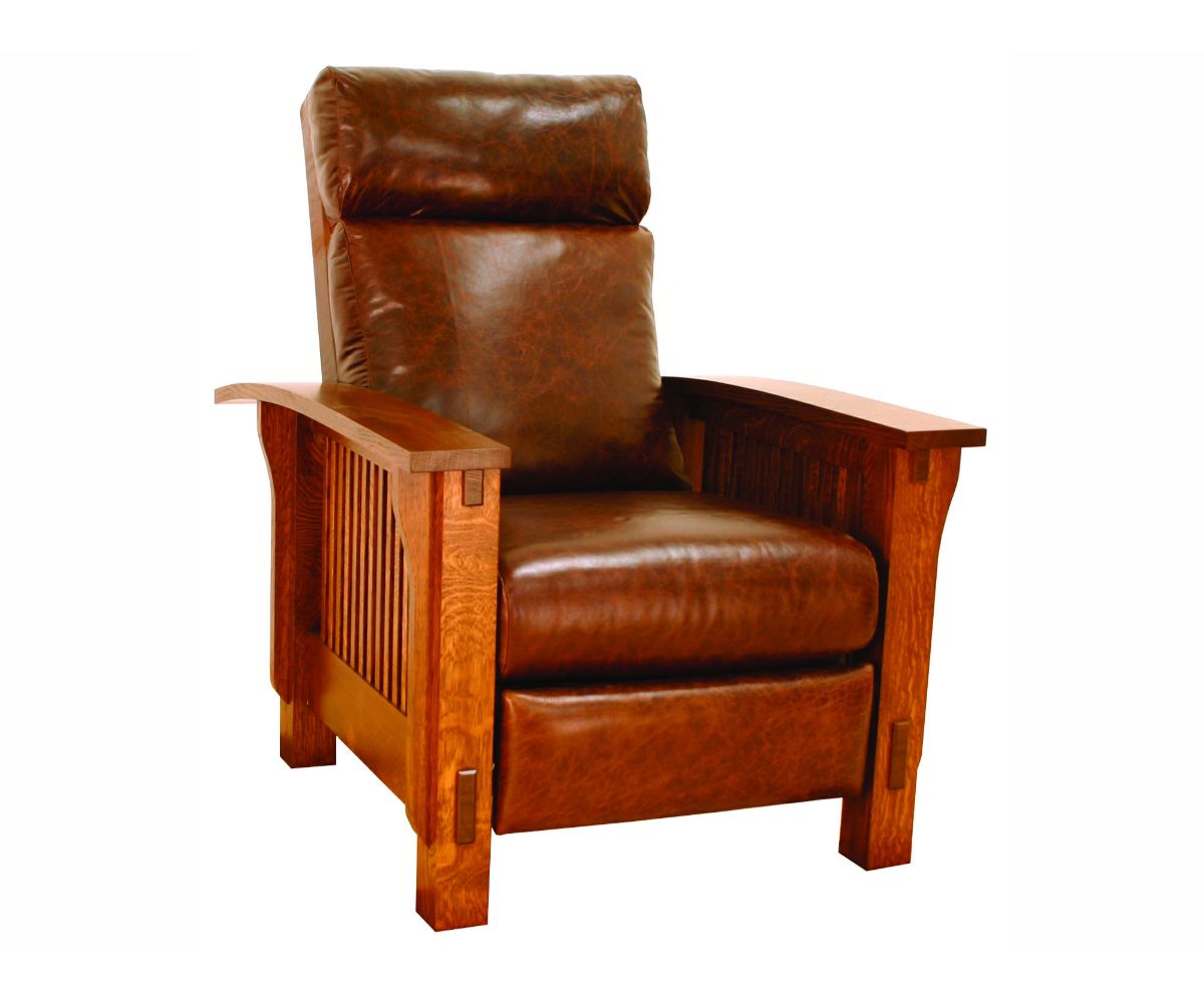 Amish Solid Wood Spanish Mission Morris Recliner - snyders.furniture