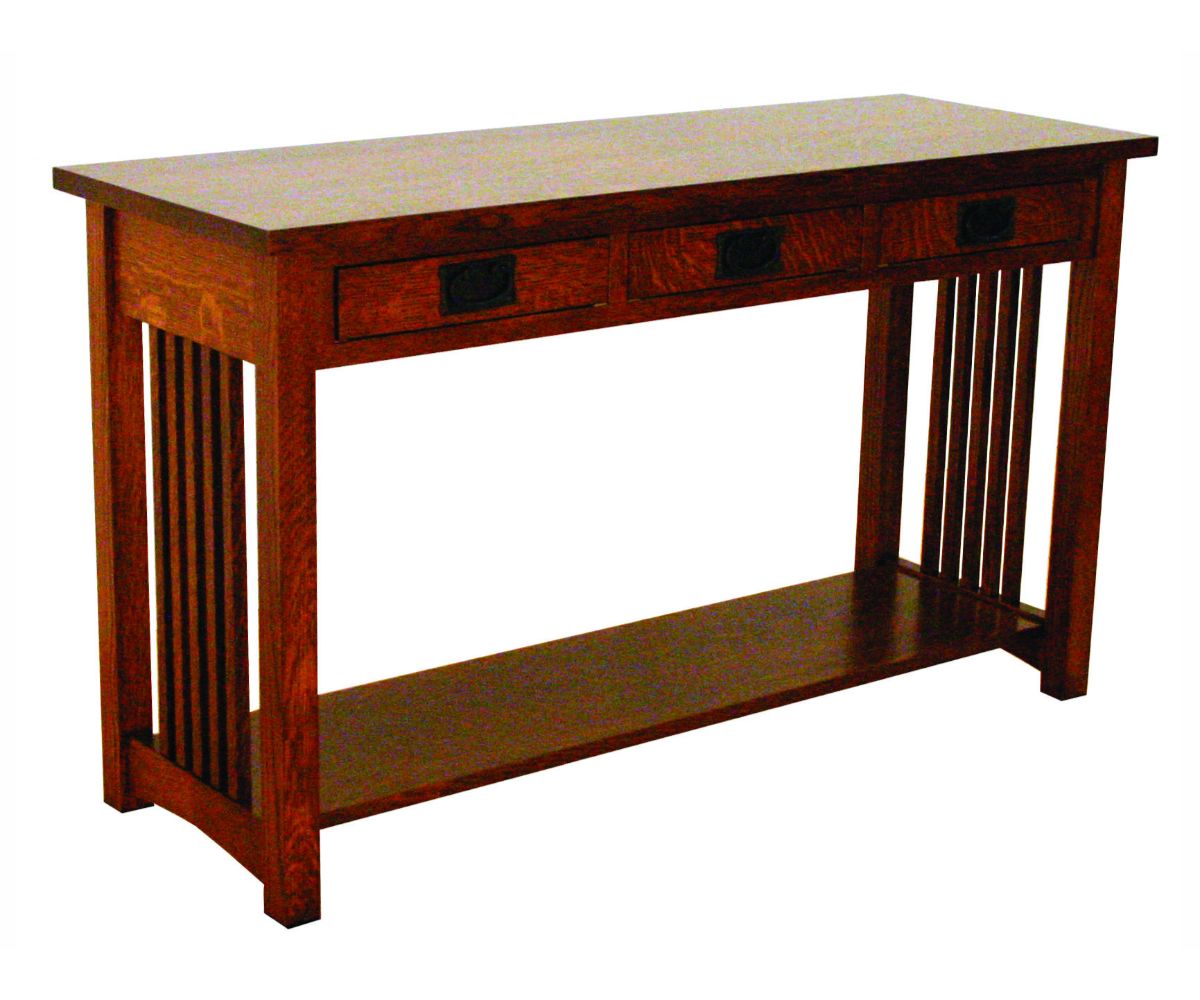 Amish Solid Wood Spanish Mission Sofa Table - snyders.furniture