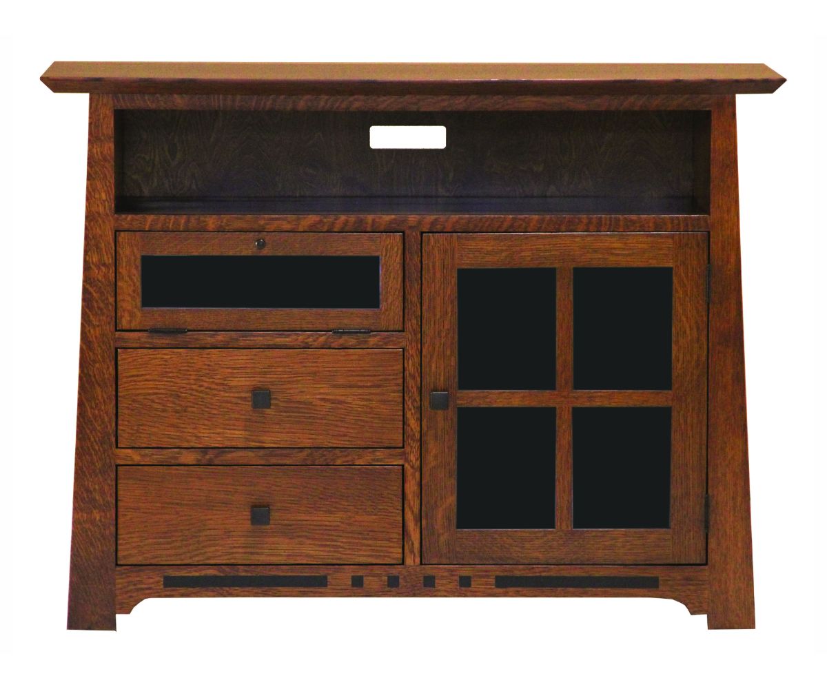 Amish Solid Wood Van Nuys 1-Door TV Console - snyders.furniture