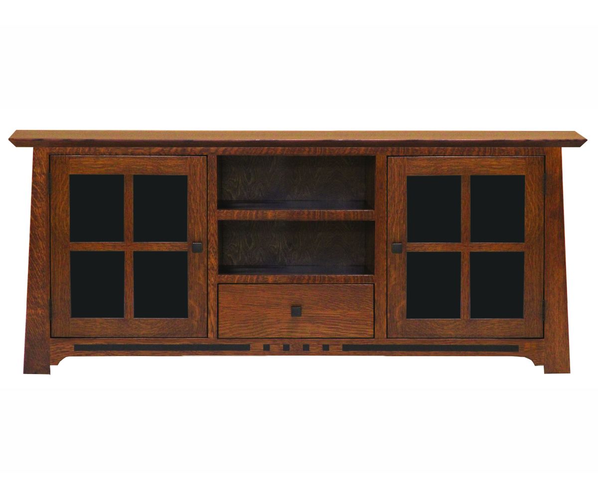 Amish Solid Wood Van Nuys 1-Drawer TV Console - snyders.furniture