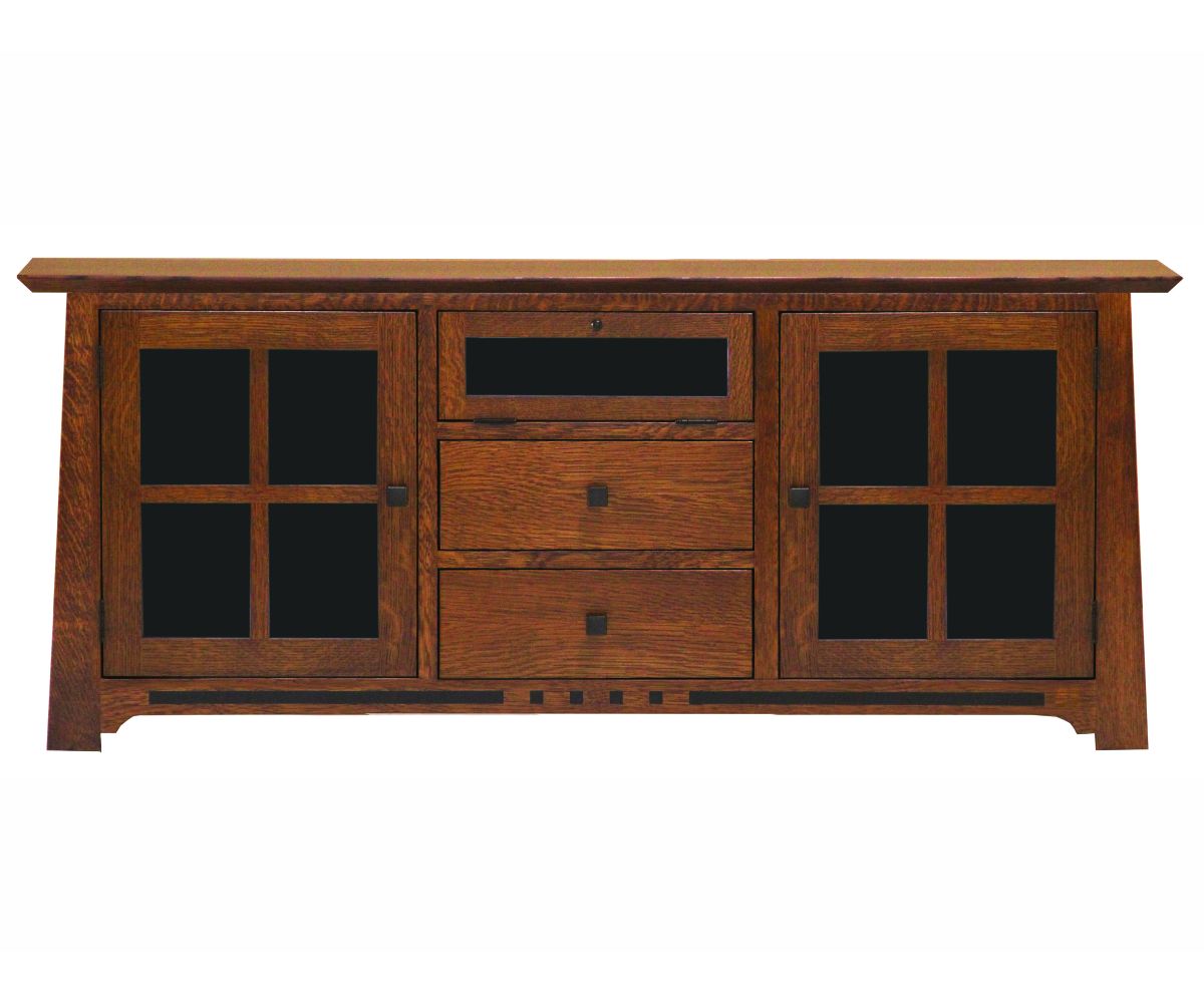 Amish Solid Wood Van Nuys 2-Drawer TV Console - snyders.furniture
