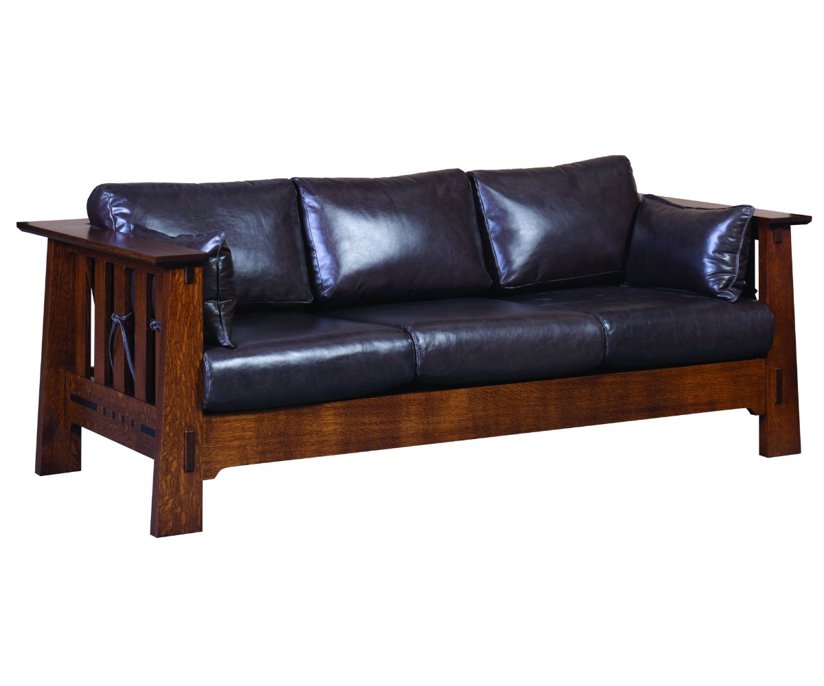 Amish Made Sofá Amish Van Nuys de madera maciza