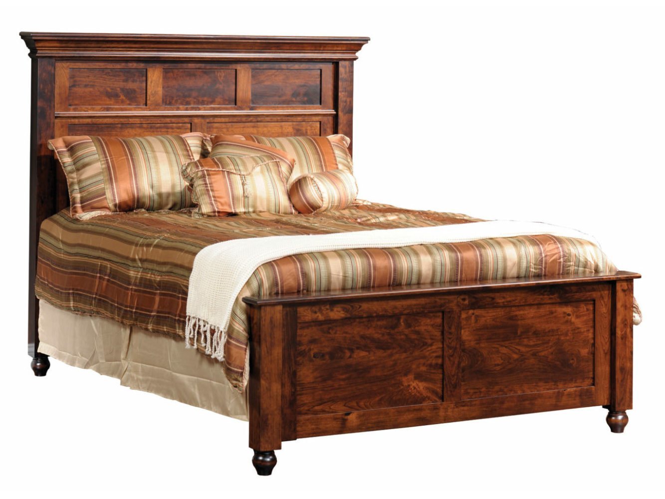 Amish Solid Wood West Point Panel Bed shown in the bedroom of a craftsman bungalow home
