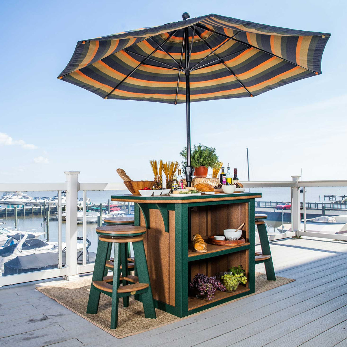 Amish Poly Summerside Outdoor Patio Bar Island -35