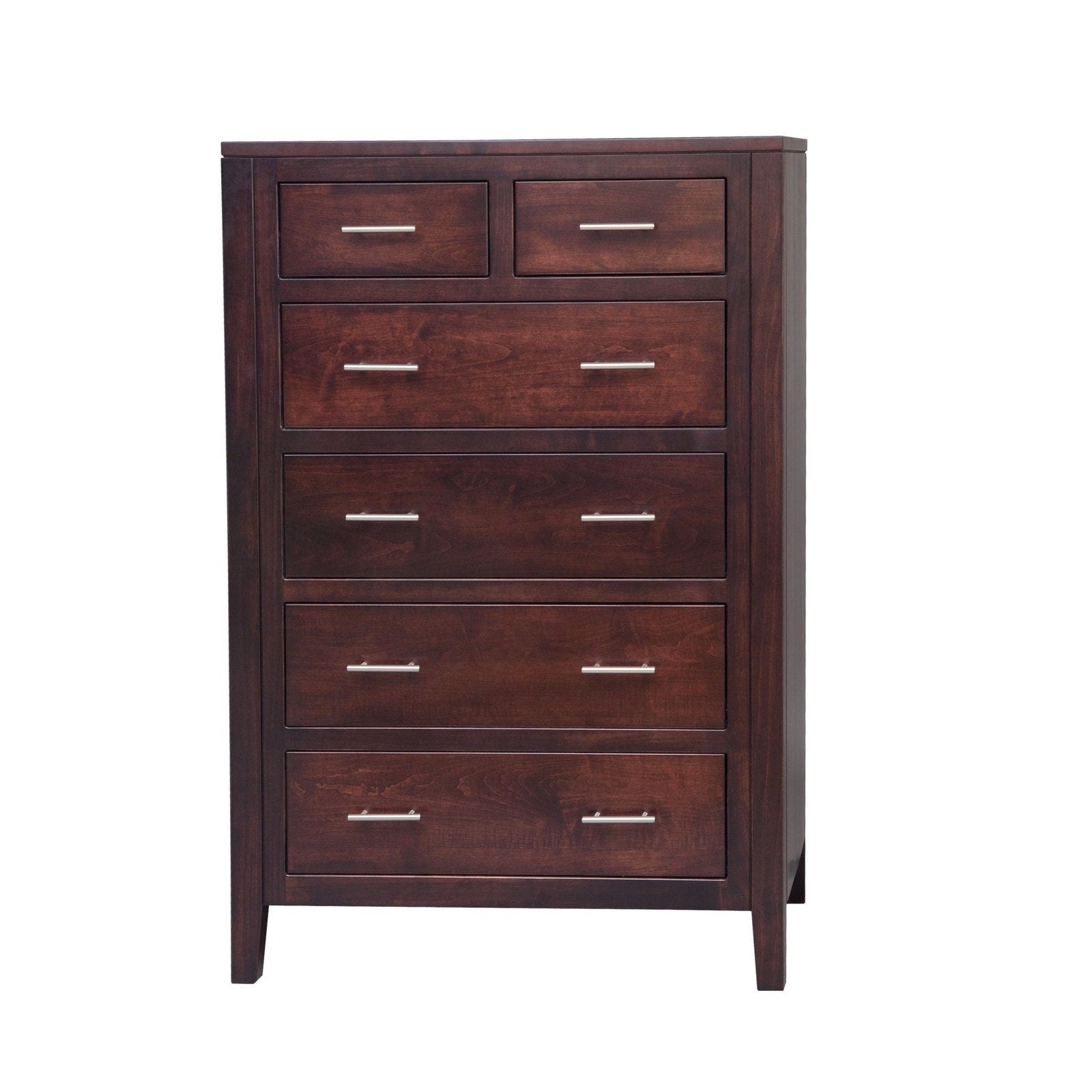 Amish Tuscany Modern Chest of Drawers shown in the bedroom of a traditional colonial home