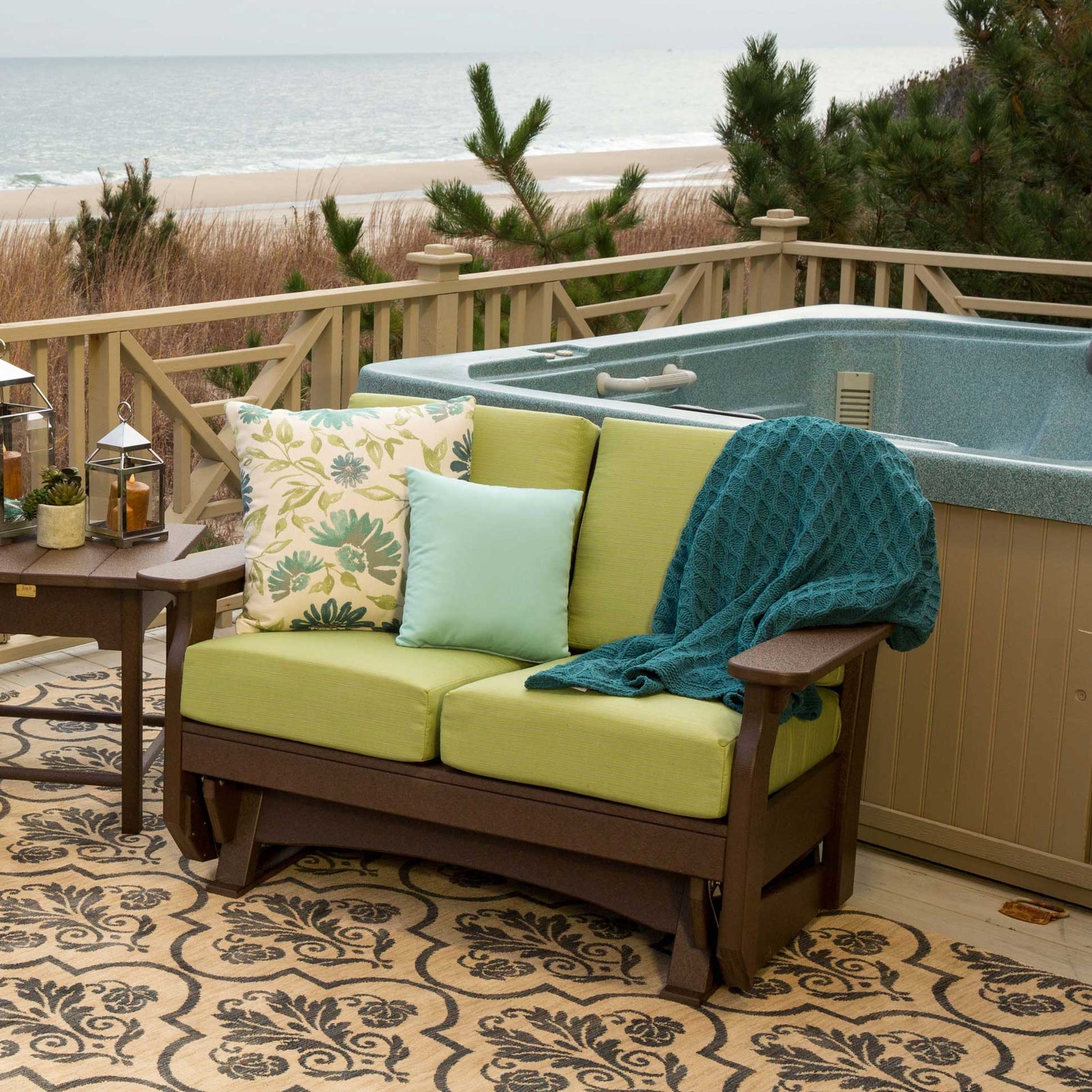 Amish Van Buren Patio Cushion Double Glider - snyders.furniture